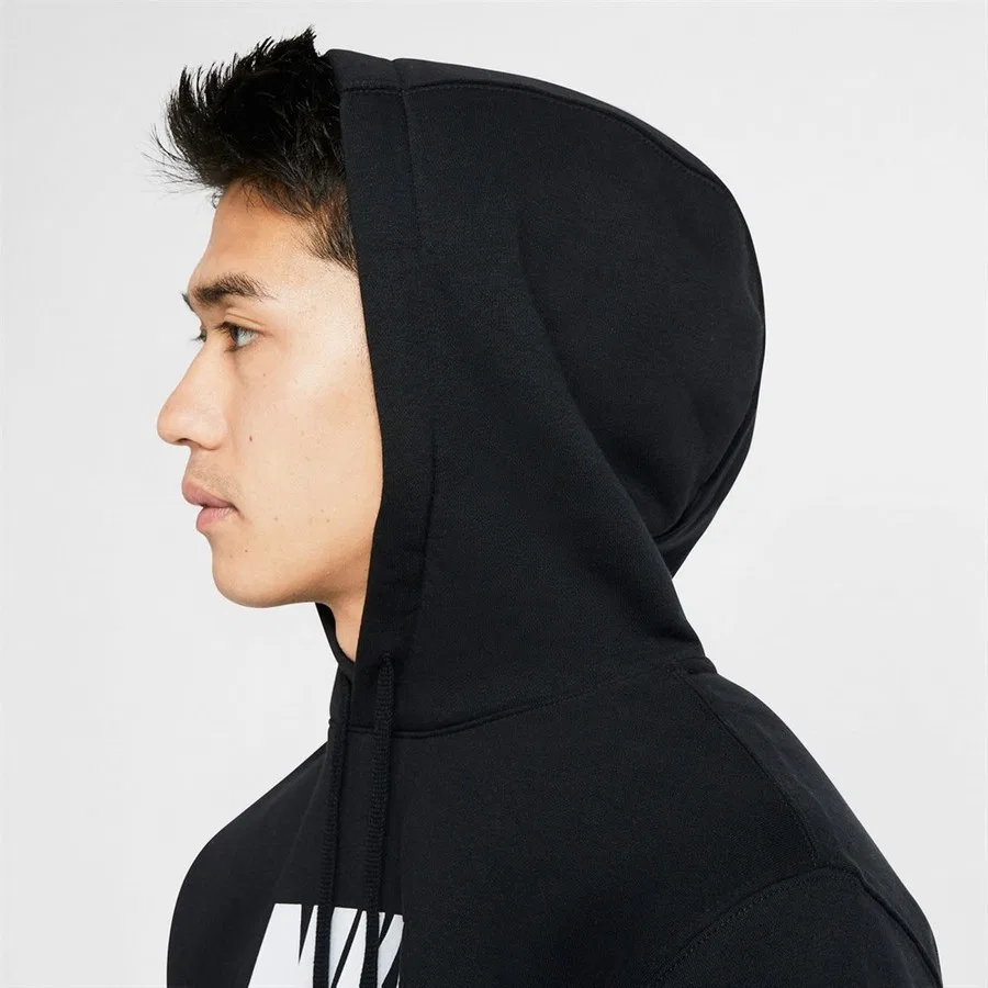 Мужской свитшот с капюшоном Nike Club Hoodie, Черный — фото 4