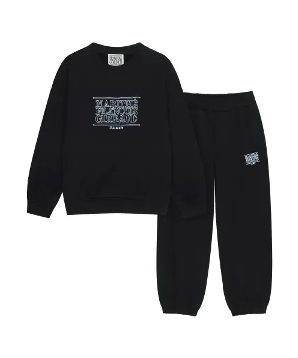 Спортивный костюм с логотипом, Kids doodle classic logo jogger set-up, Marithé, черный — фото 2