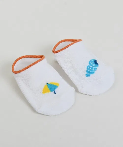 Детские носки-слипоны с морским принтом, модель Marine Motif Sneaker Socks, moimoln, Ivory — фото 2
