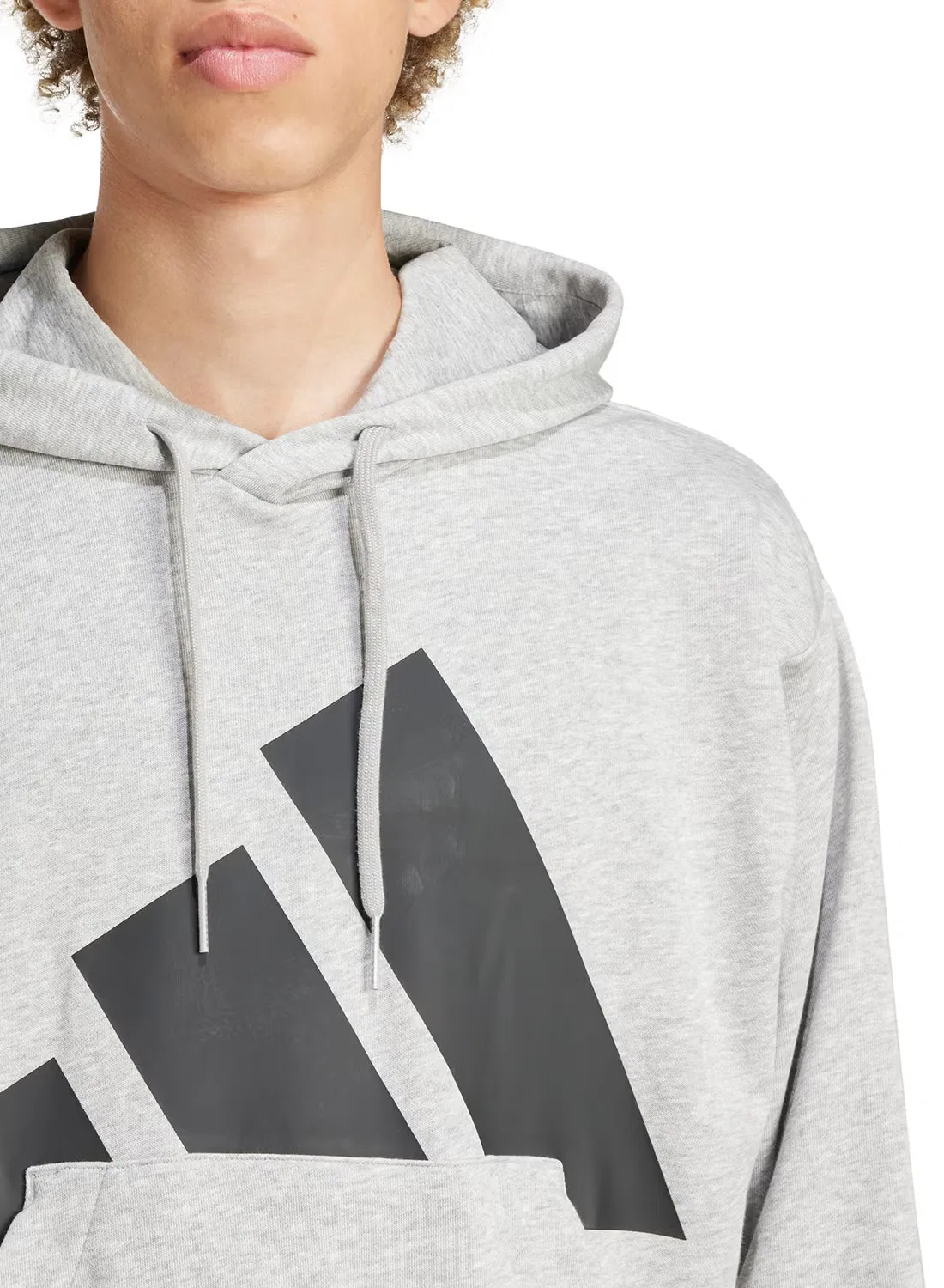 Худи с принтом большим логотипом Essential Adidas, серый — фото 3