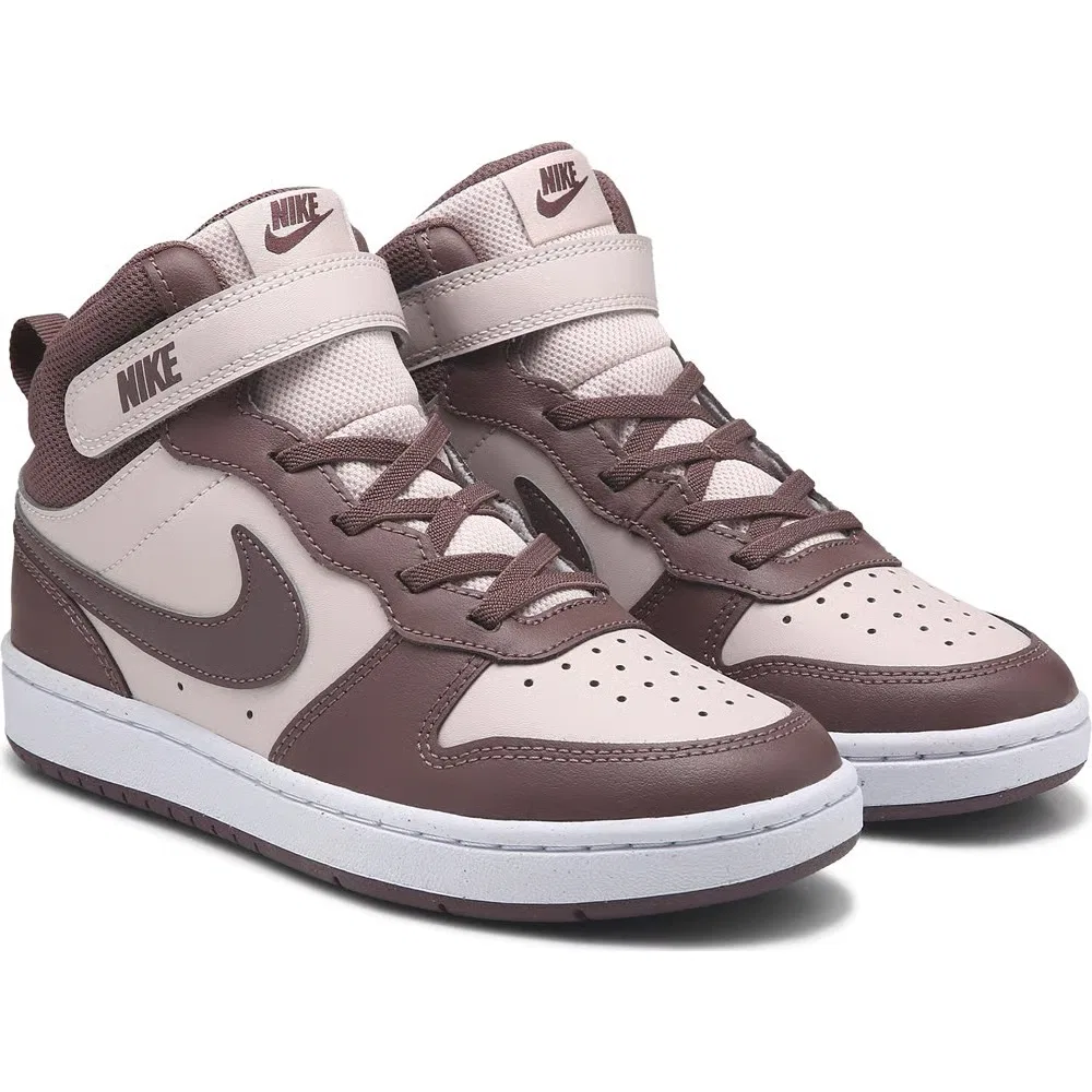 Детские высокие кроссовки Court Borough Mid 2 Nike, Chocolate/White