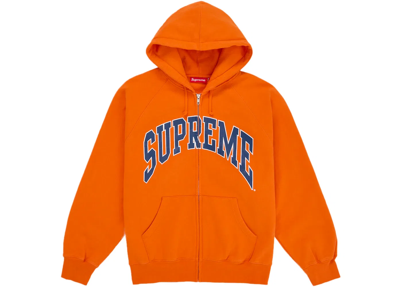 Мужская худи с молнией Supremem Cracked Raglan Zip Up Hooded Sweatshirt Dark Orange Supreme, Dark Orange