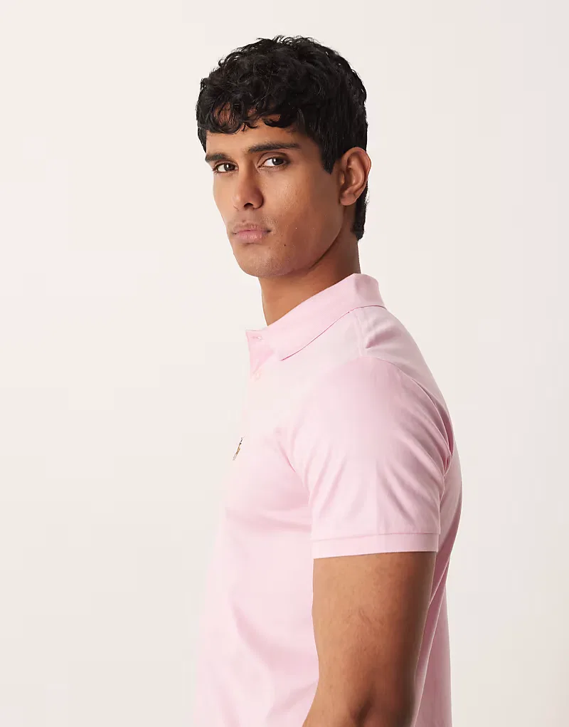 Футболка трикотажная с коротким рукавом и логотипом Icon Polo Ralph Lauren, кремовый — фото 4
