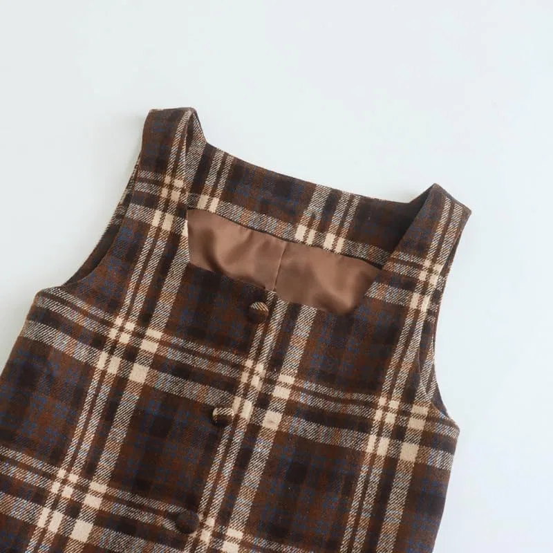 Женское платье-комбинация в клетку Casual, Plaid — фото 4