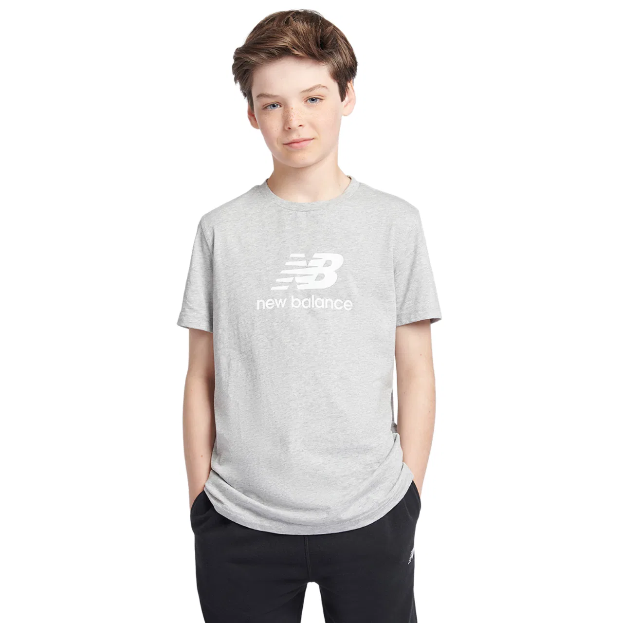 Детская футболка для мальчиков с принтом New Balance, White Gray
