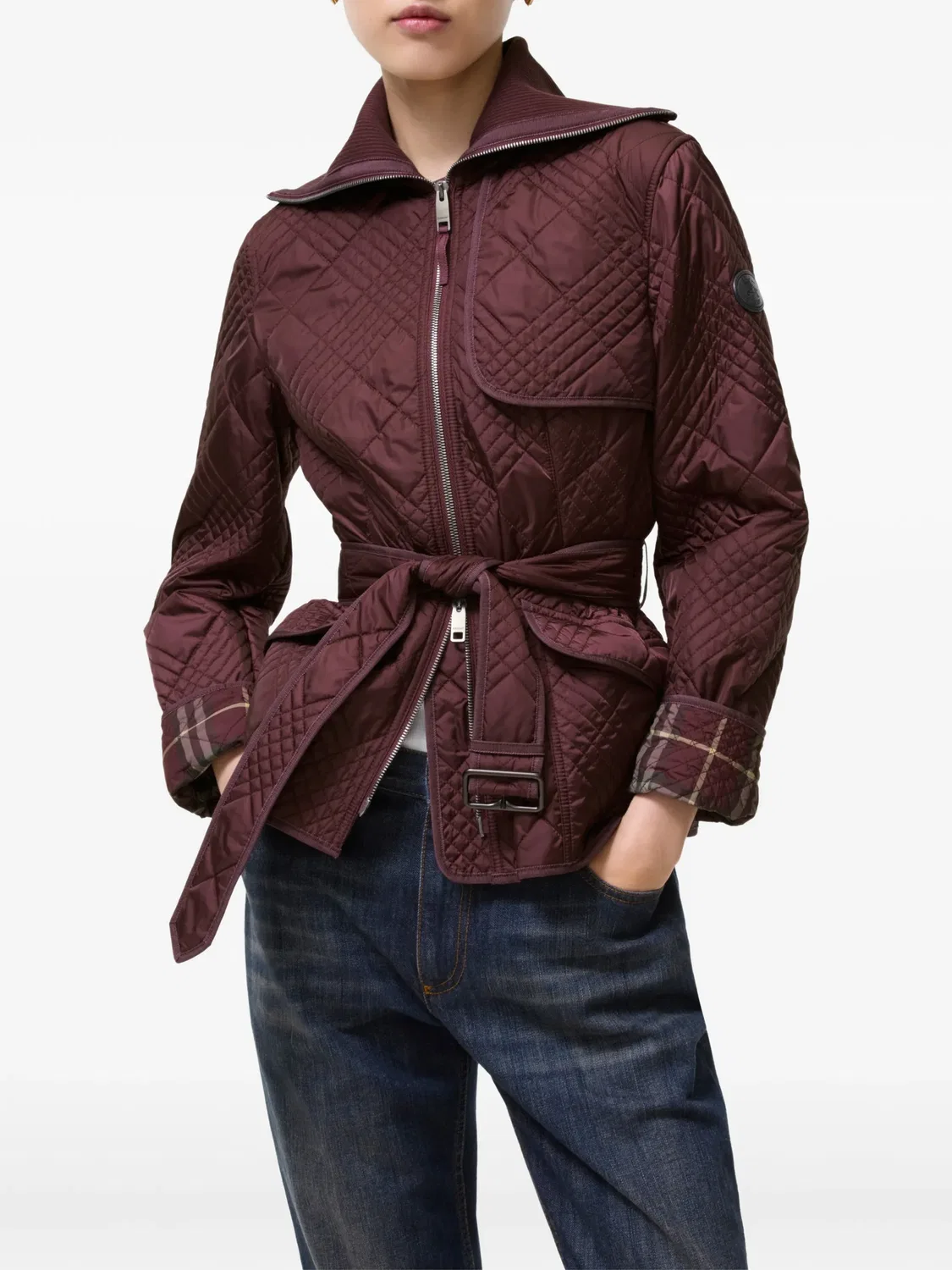 Куртка Abbeydale в клетку Burberry, красный — фото 2