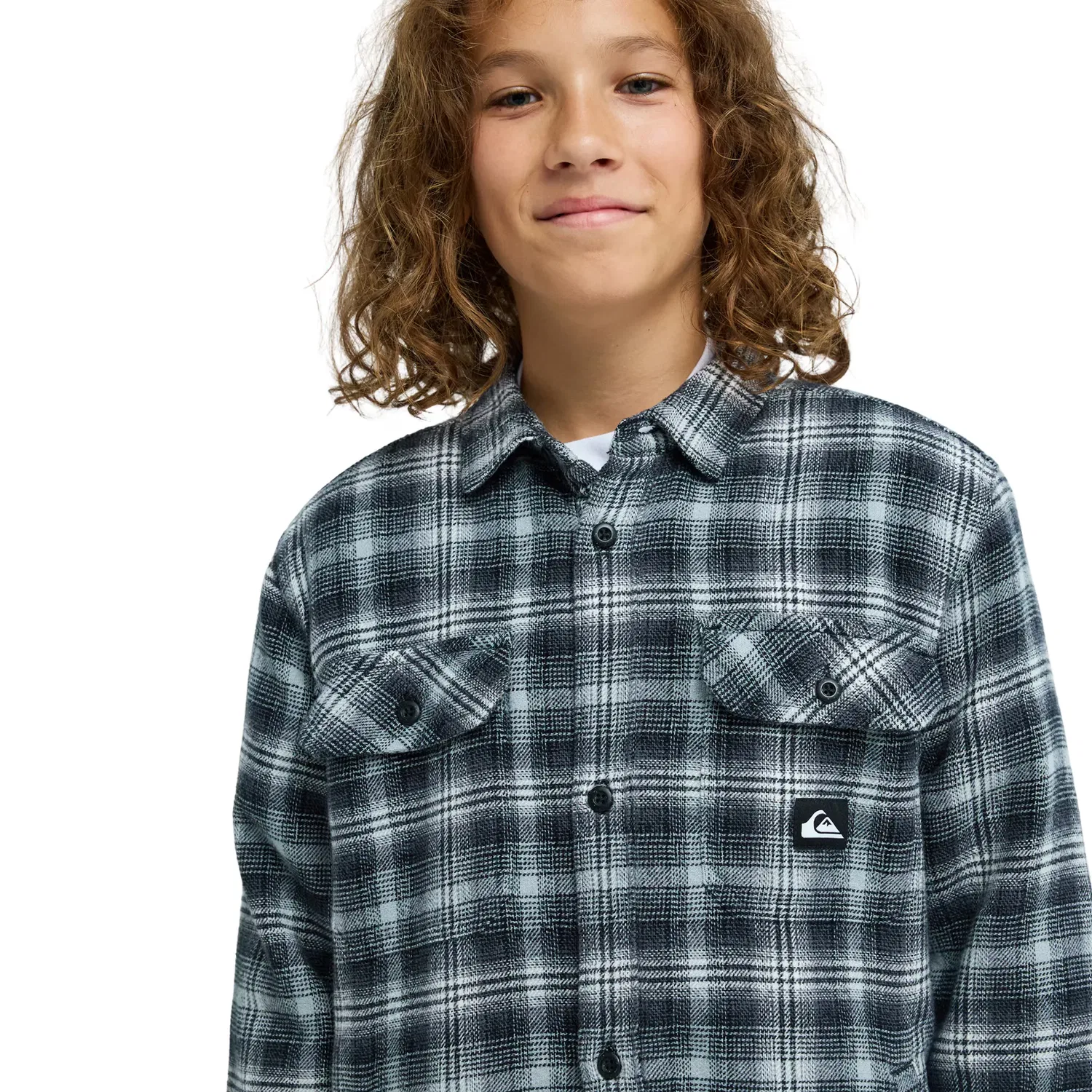 Детская фланелевая рубашка с подкладкой из флиса Venture Sherpa Quiksilver, Negro — фото 4