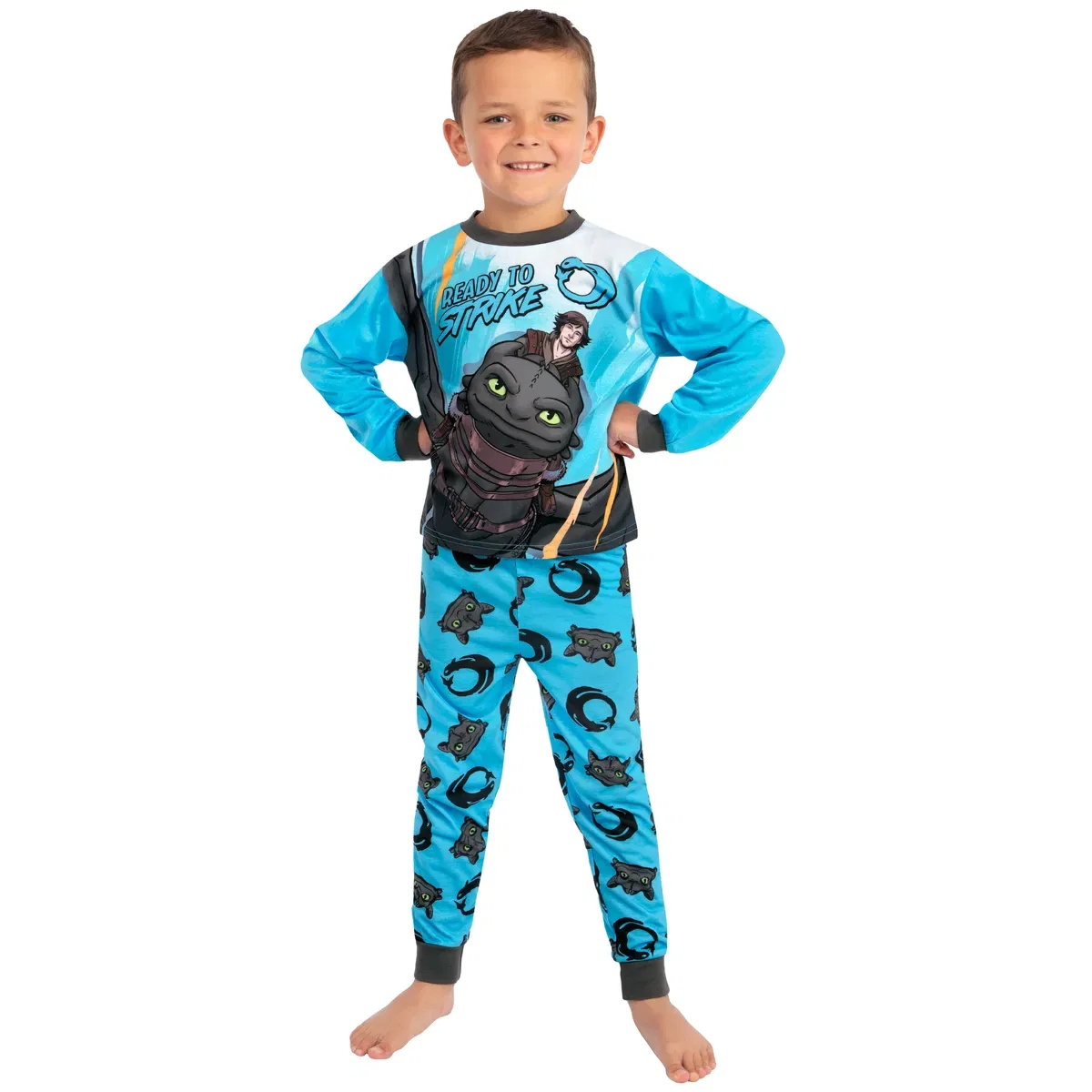 Детская пижама с длинным рукавом Toothless How To Train Your Dragon, Blue — фото 2