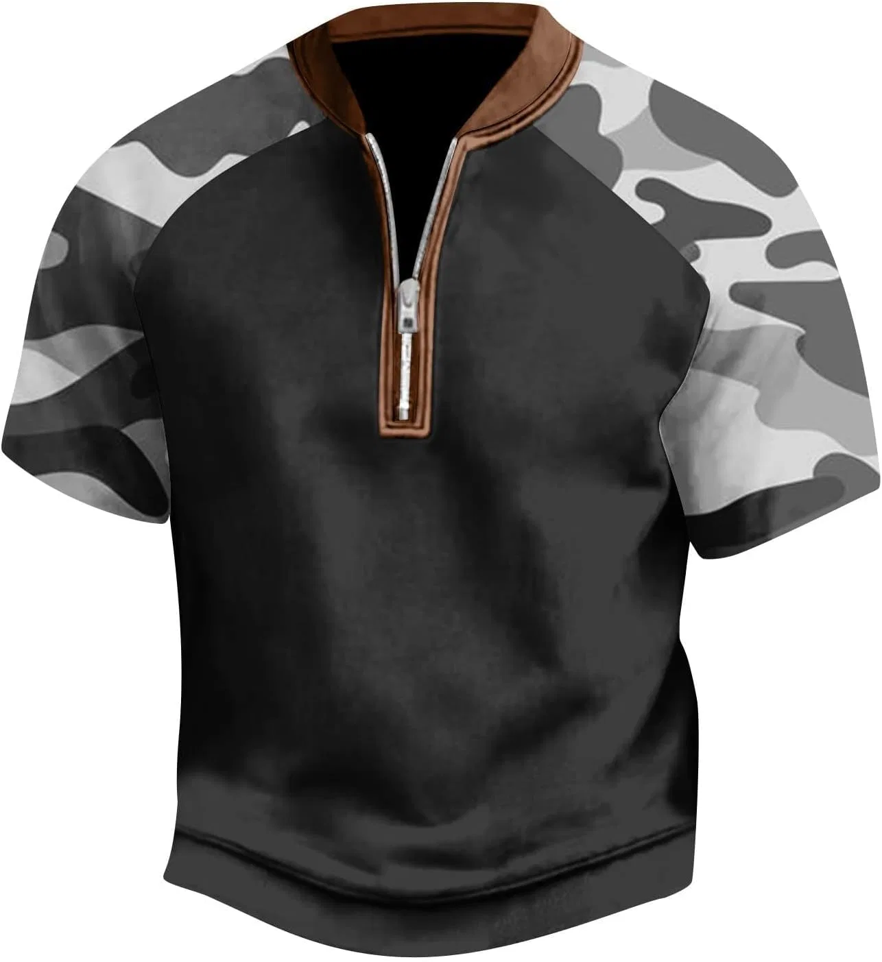 Мужская футболка с камуфляжным принтом Quarter Zip Pullover, Multicolor