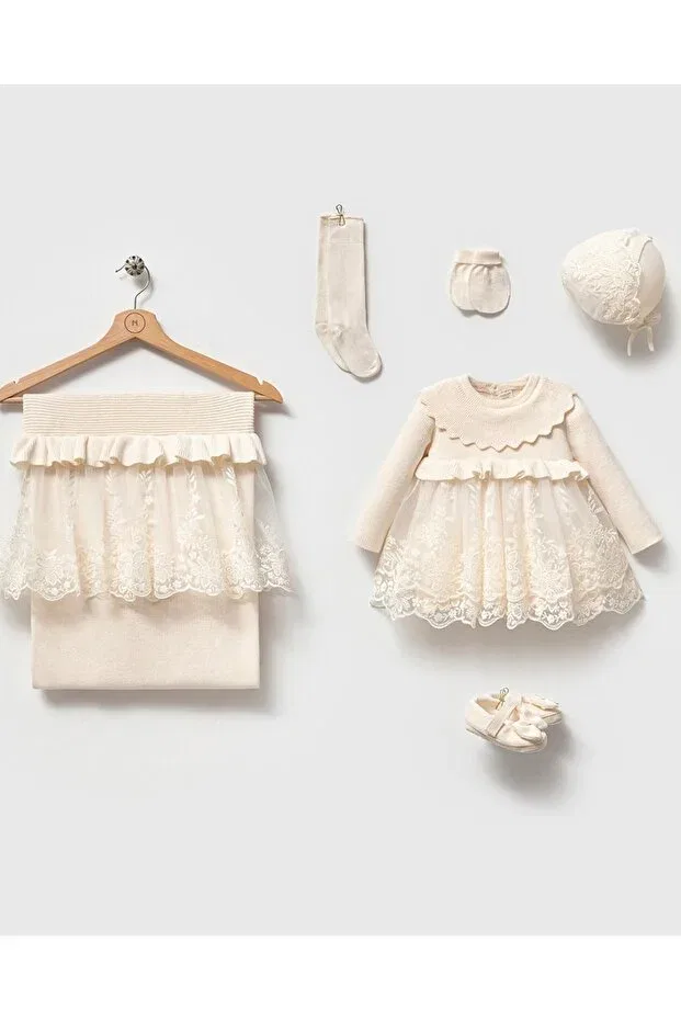 Детский комплект для выписки из роддома из органического трикотажа Diana Princess Mert Baby, Nude Color — фото 2