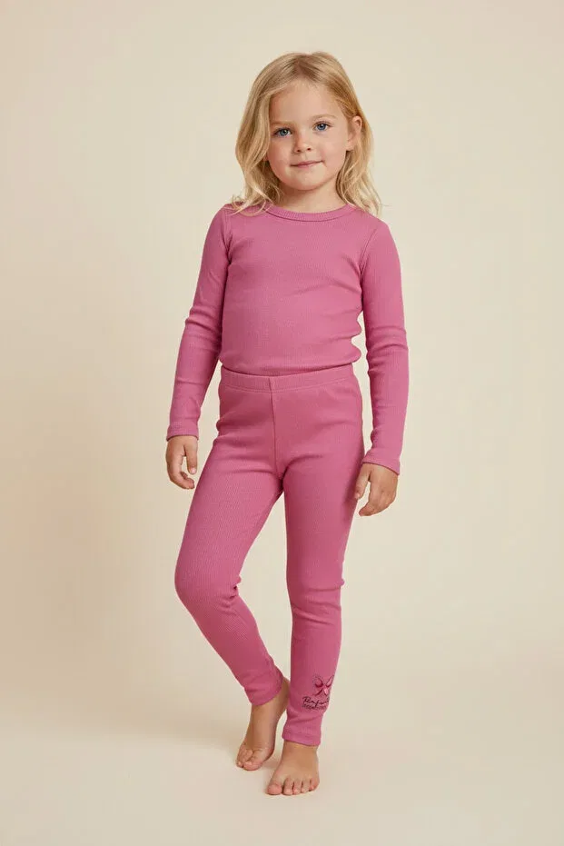 Детские леггинсы для девочек хлопковые облегающие Butik1Avm, Pink — фото 3