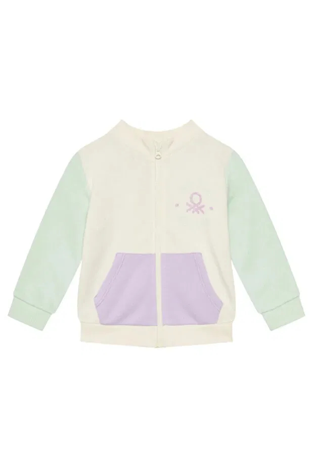Детский кардиган для девочек с длинным рукавом Benetton, Water Green