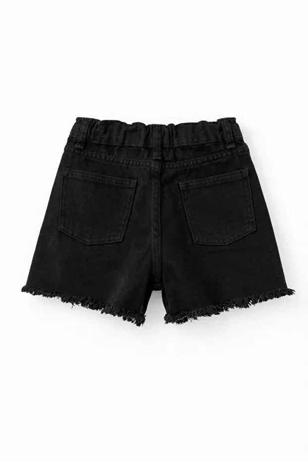 Детские джинсовые шорты для девочек с обычной посадкой Babylory Kdis Store, Black — фото 4