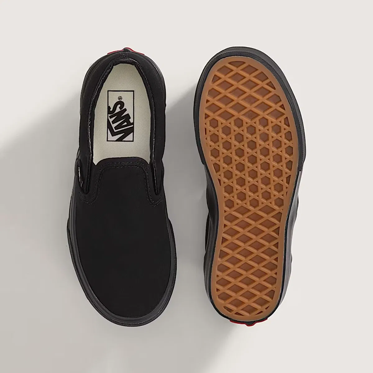 Детские кеды slip-on с принтом Vans, Black/Black — фото 3
