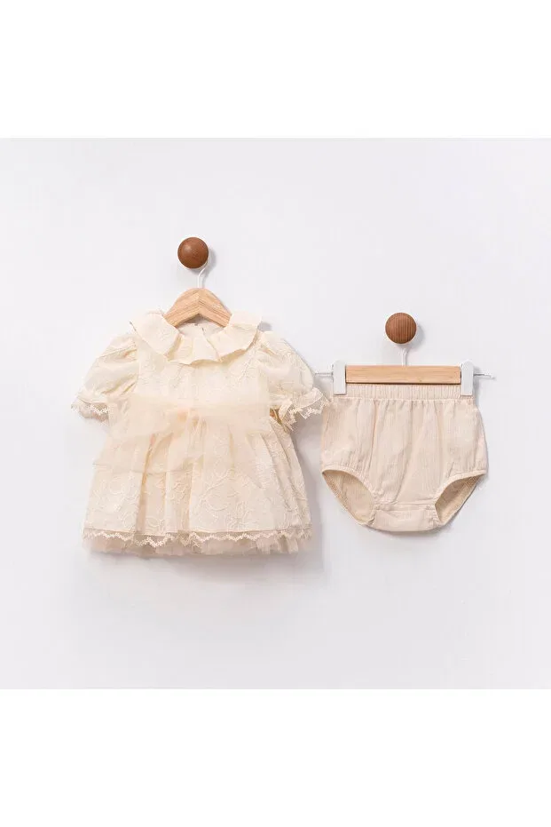 Детское платье для девочек хлопковое Leona Ma Moi Baby For A Little Smile, Beige