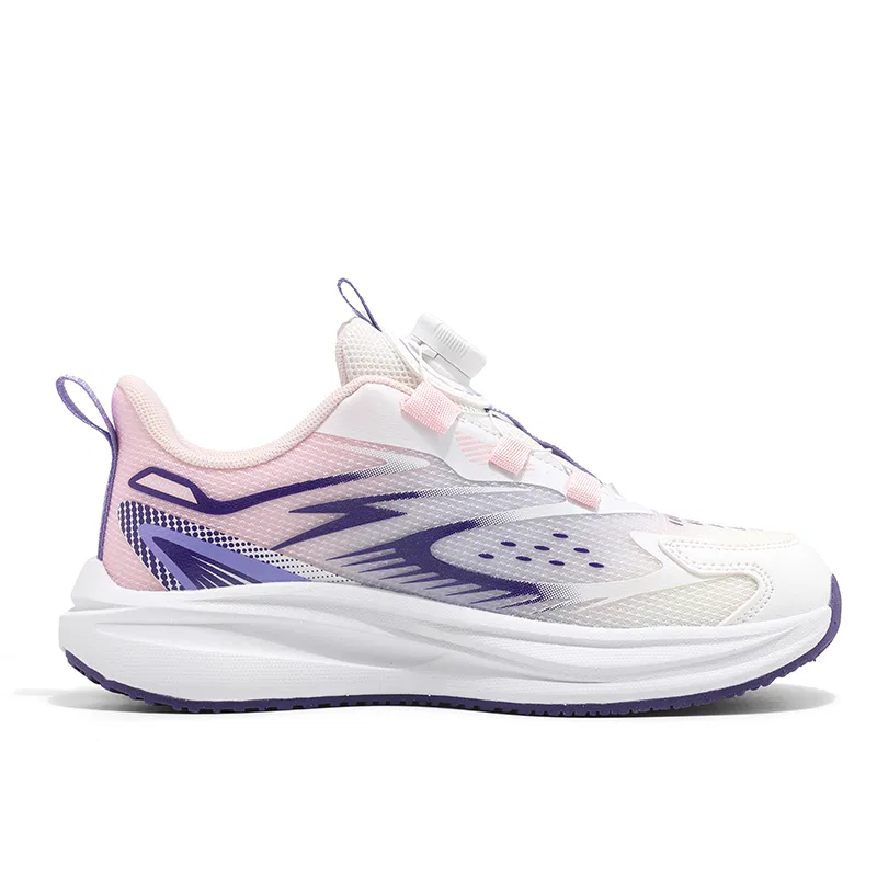 Детские кроссовки для мальчиков и девочек с синтетической кожей WARRIOR, Beige White Purple Pink — фото 3
