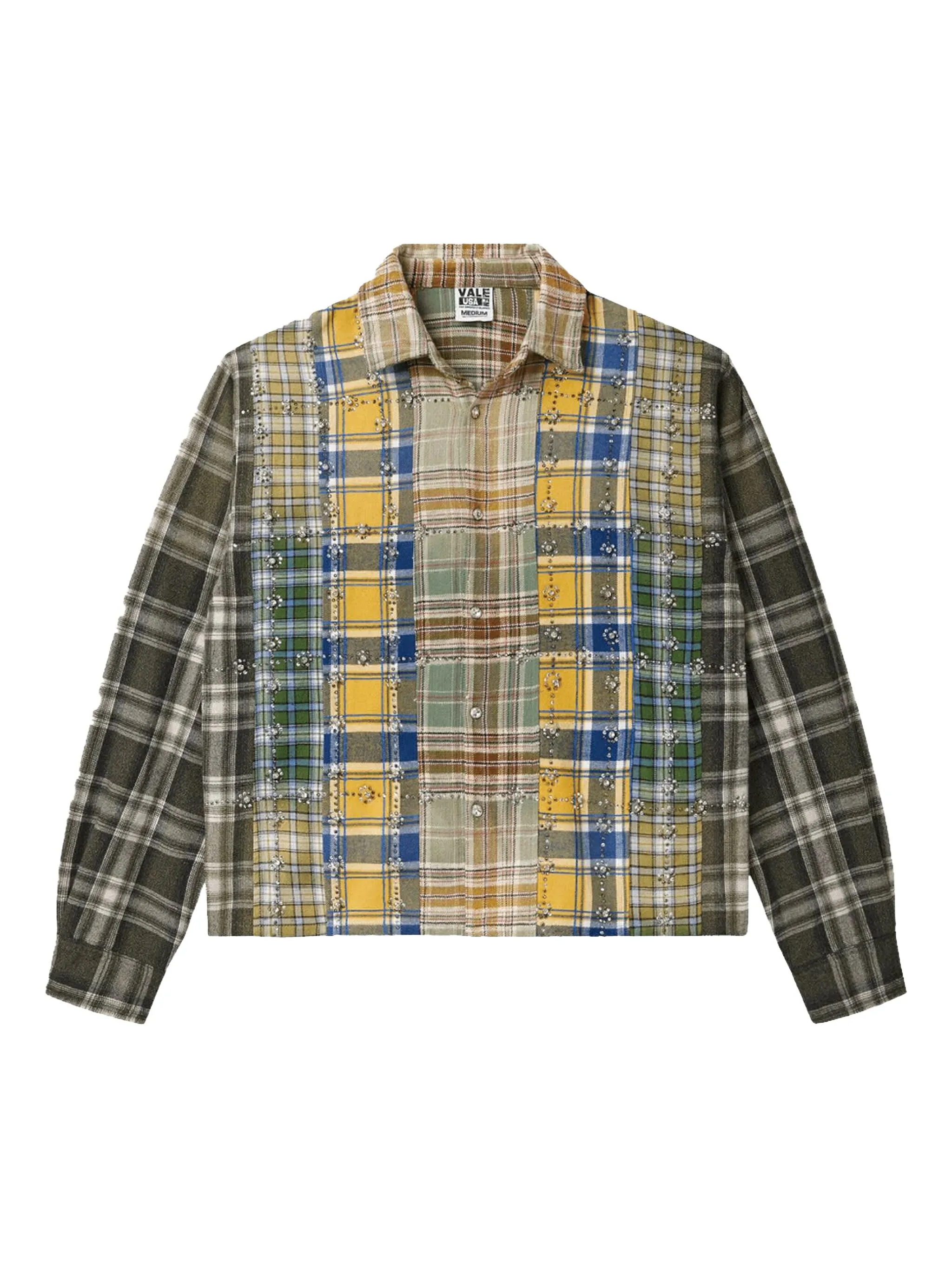 

Фланелевая рубашка Earth Day в технике пэчворк Vale, бежевый