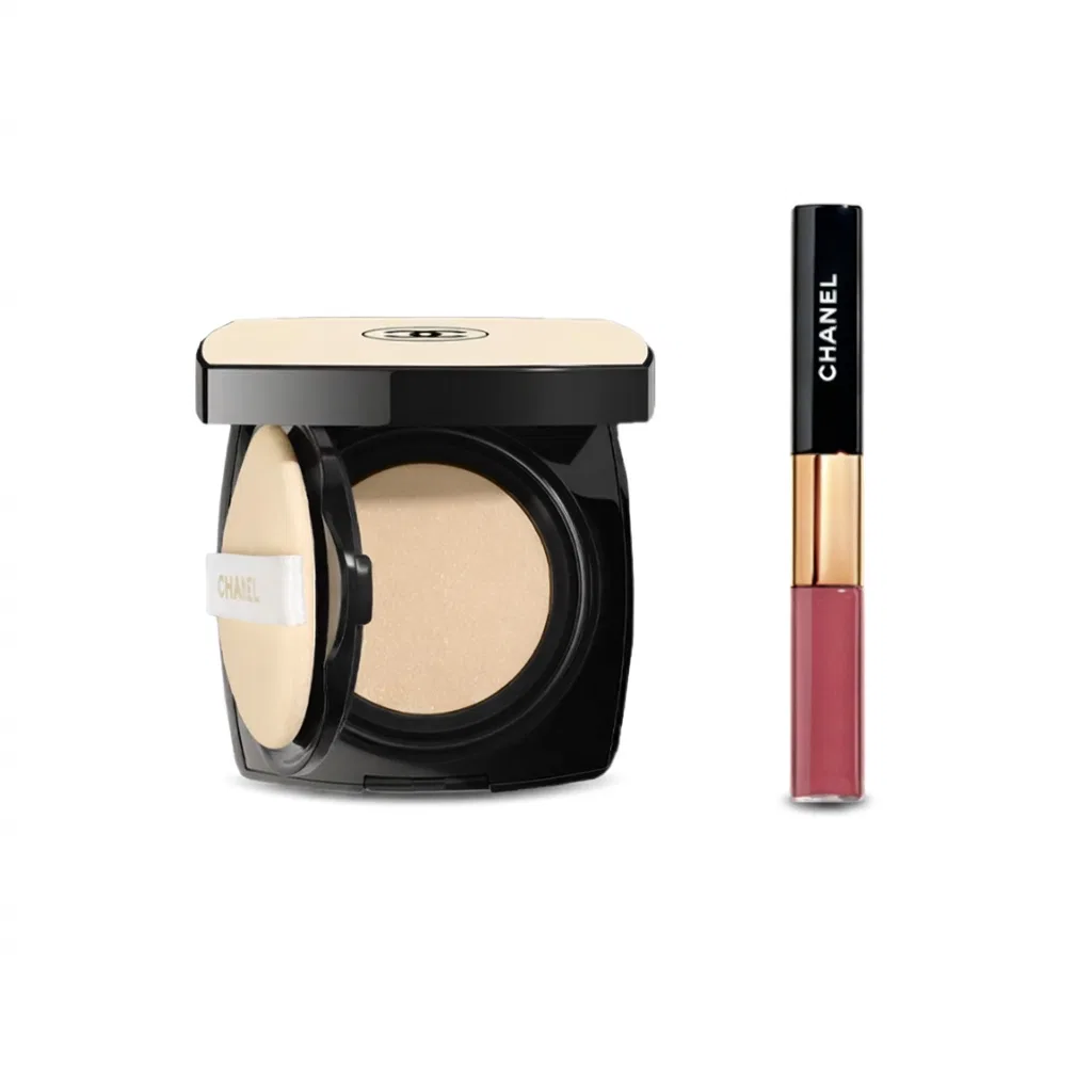 Женский набор для макияжа с губной помадой и тональным кушоном CHANEL, Beige Fashion Air Cushion