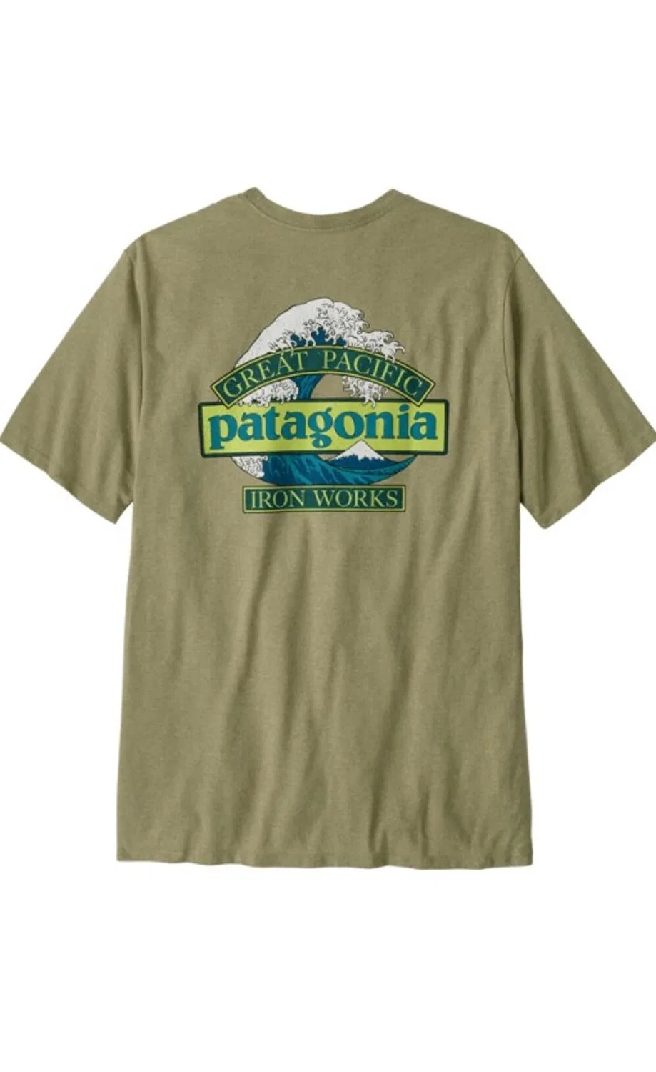 Мужская футболка с принтом Great Waves Patagonia, Gumtree Green