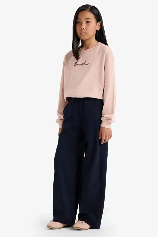 Детские брюки для девочек широкие с завязками Asl Golf Club, Navy Blue