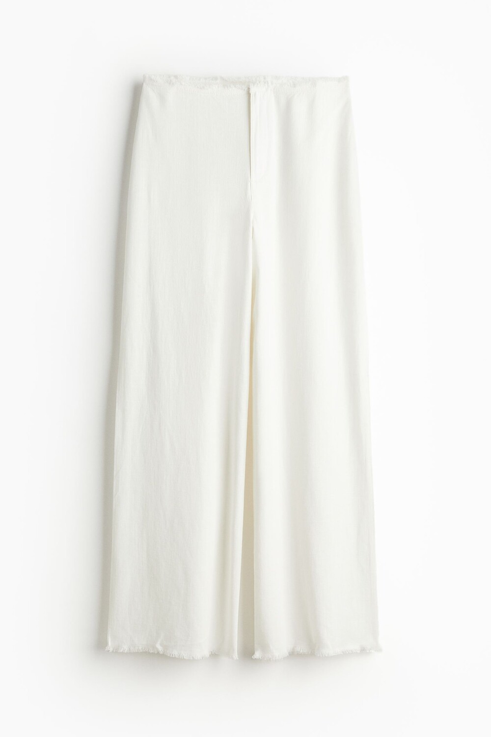 

Брюки H&M Frayed-edge Linen-blend, белый