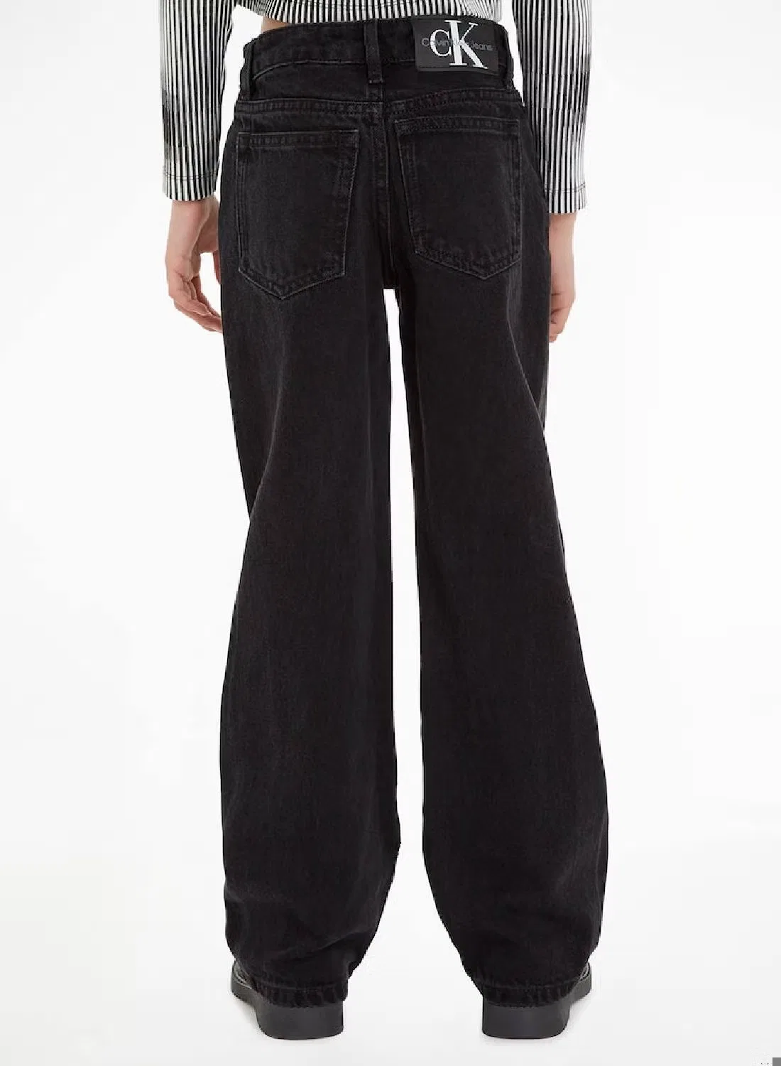 Джинсы широкие клеш Calvin Klein Jeans, черный — фото 3