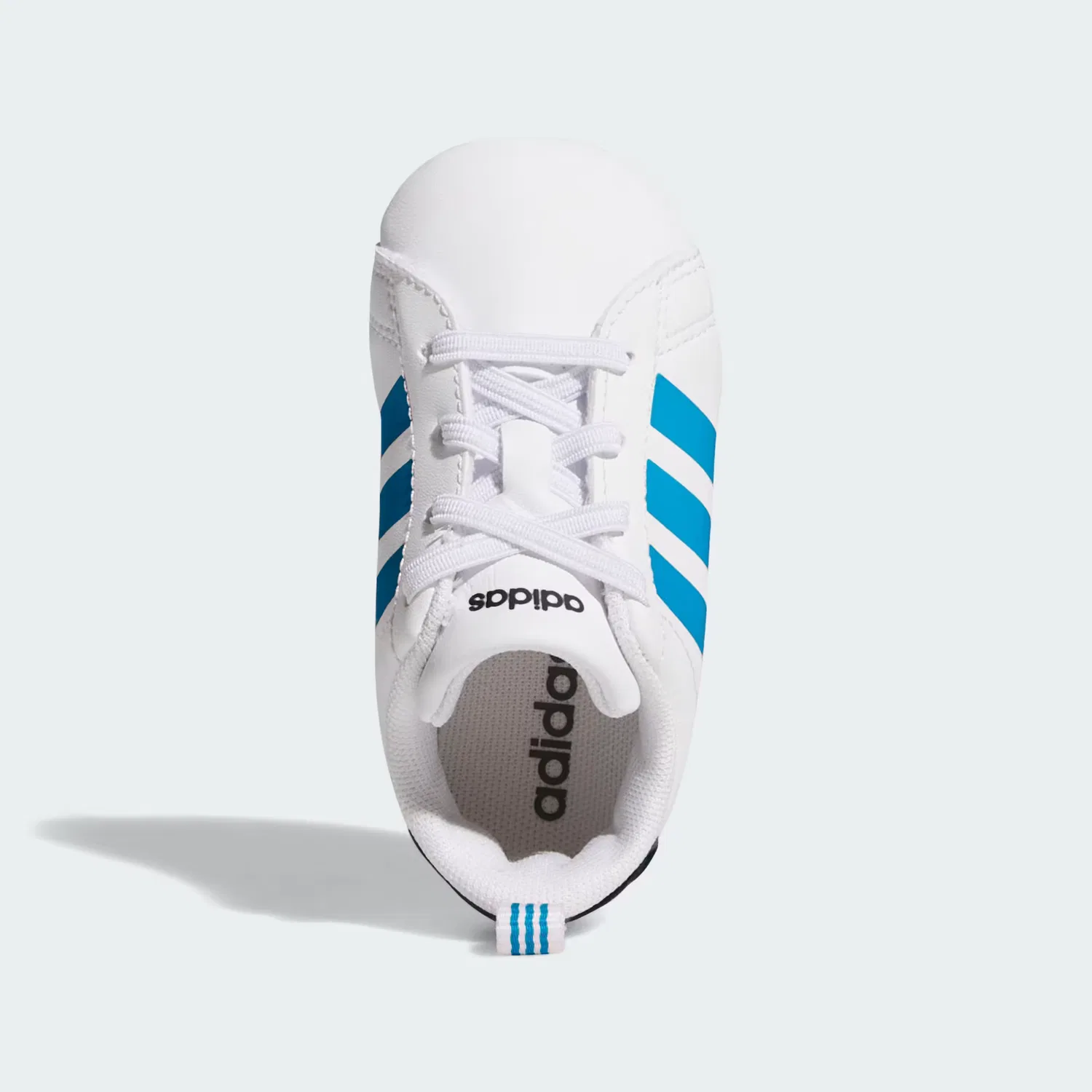 Детские пинетки с эластичными шнурками Grand Court Crib Adidas Sportswear, белый/синий/оникс — фото 2