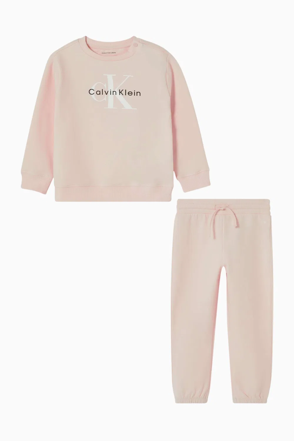 Комплект свитшот и штаны из хлопка с логотипом Calvin Klein, розовый — фото 2
