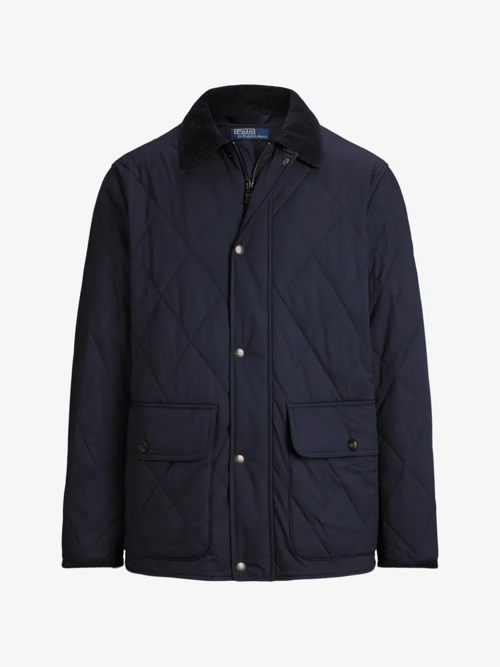Стеганое пальто с вельветовым воротником Polo Ralph Lauren, синий