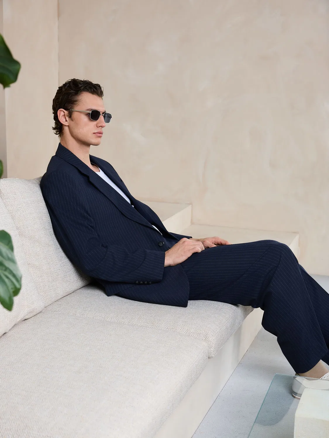 Пиджак свободного кроя с текстурной полоской, Navy Blue Next, Navy — фото 3