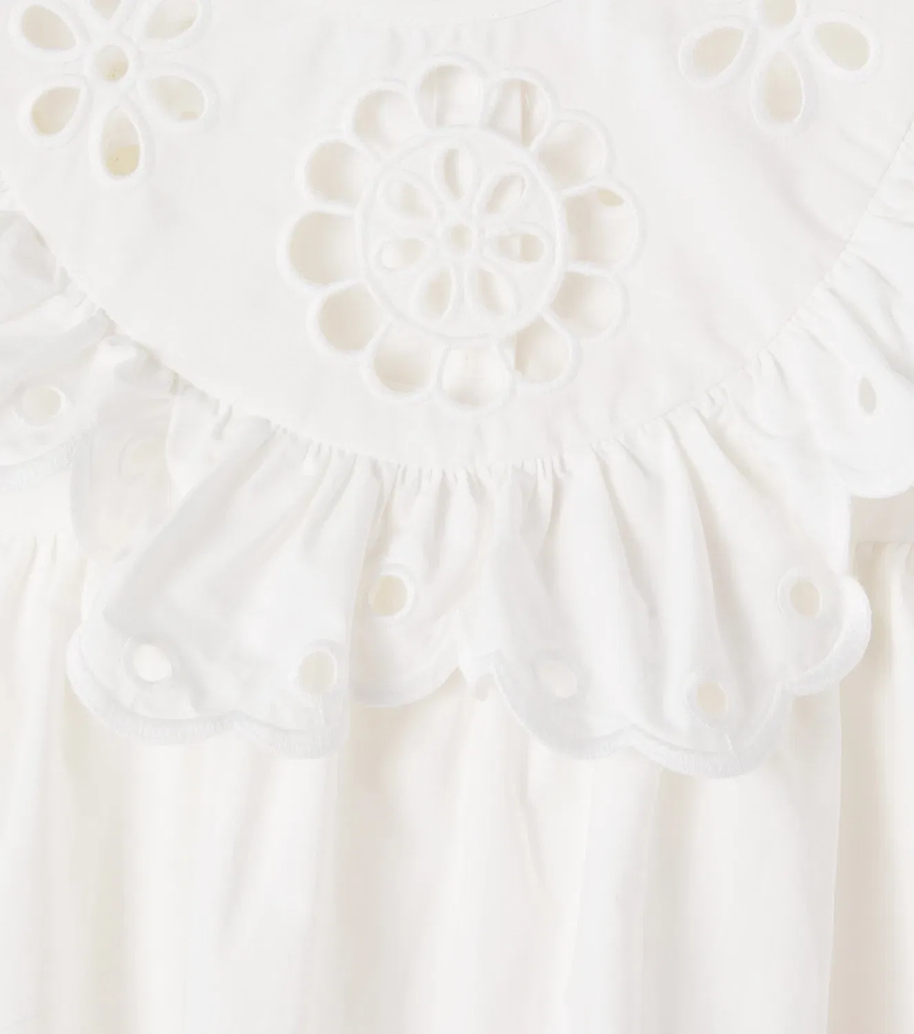 Платье хлопковое с вышивкой Awaken Zimmermann Kids, белый — фото 3