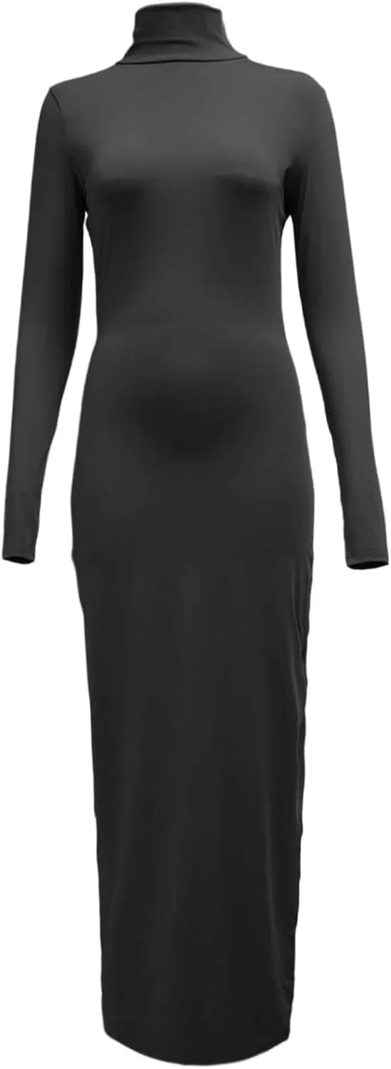 Женское облегающее платье с длинным рукавом Bodycon, Black — фото 3