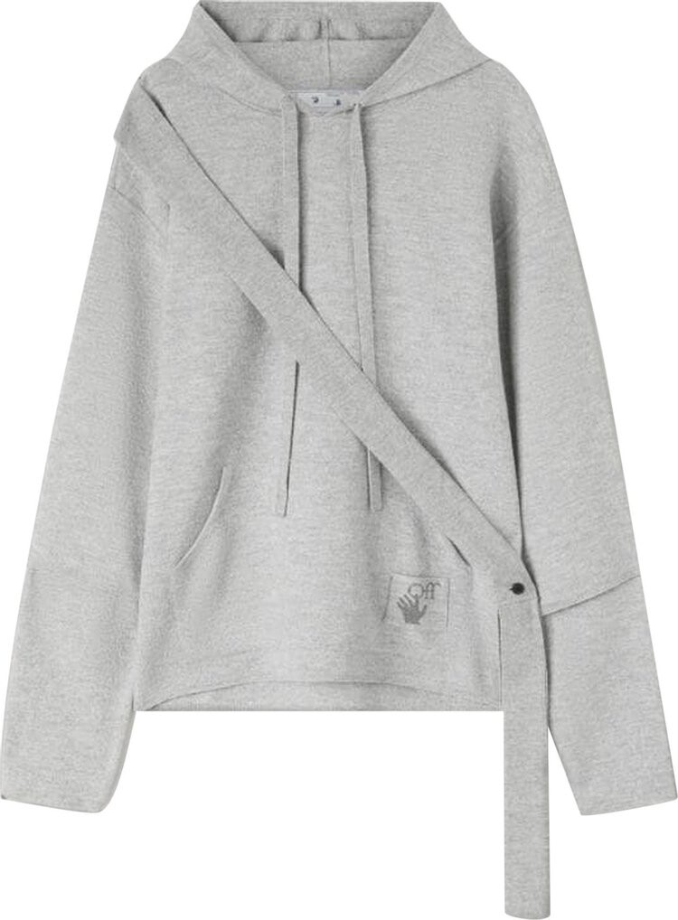 

Худи Off-White Easybreezy Band Knit Hoodie 'Medium Grey', серый