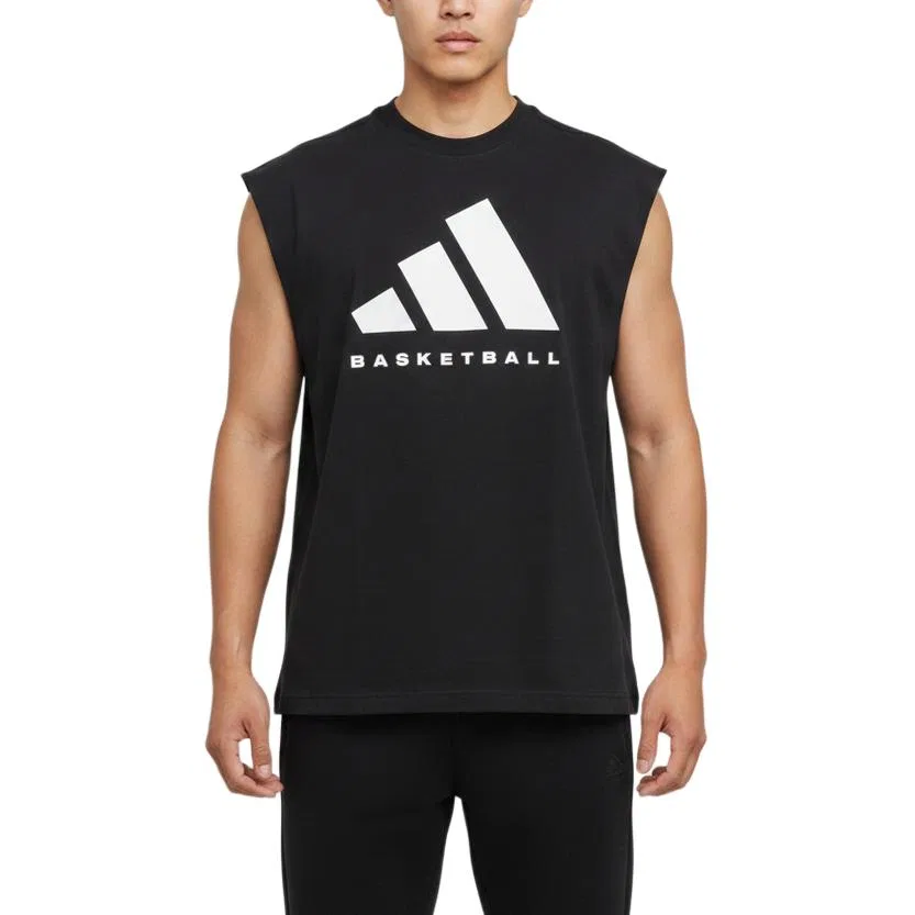 Майка баскетбольная с круглым вырезом Adidas, Black