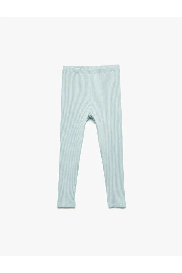 Детские леггинсы для девочек хлопковые с эластичным поясом Koton, Blue