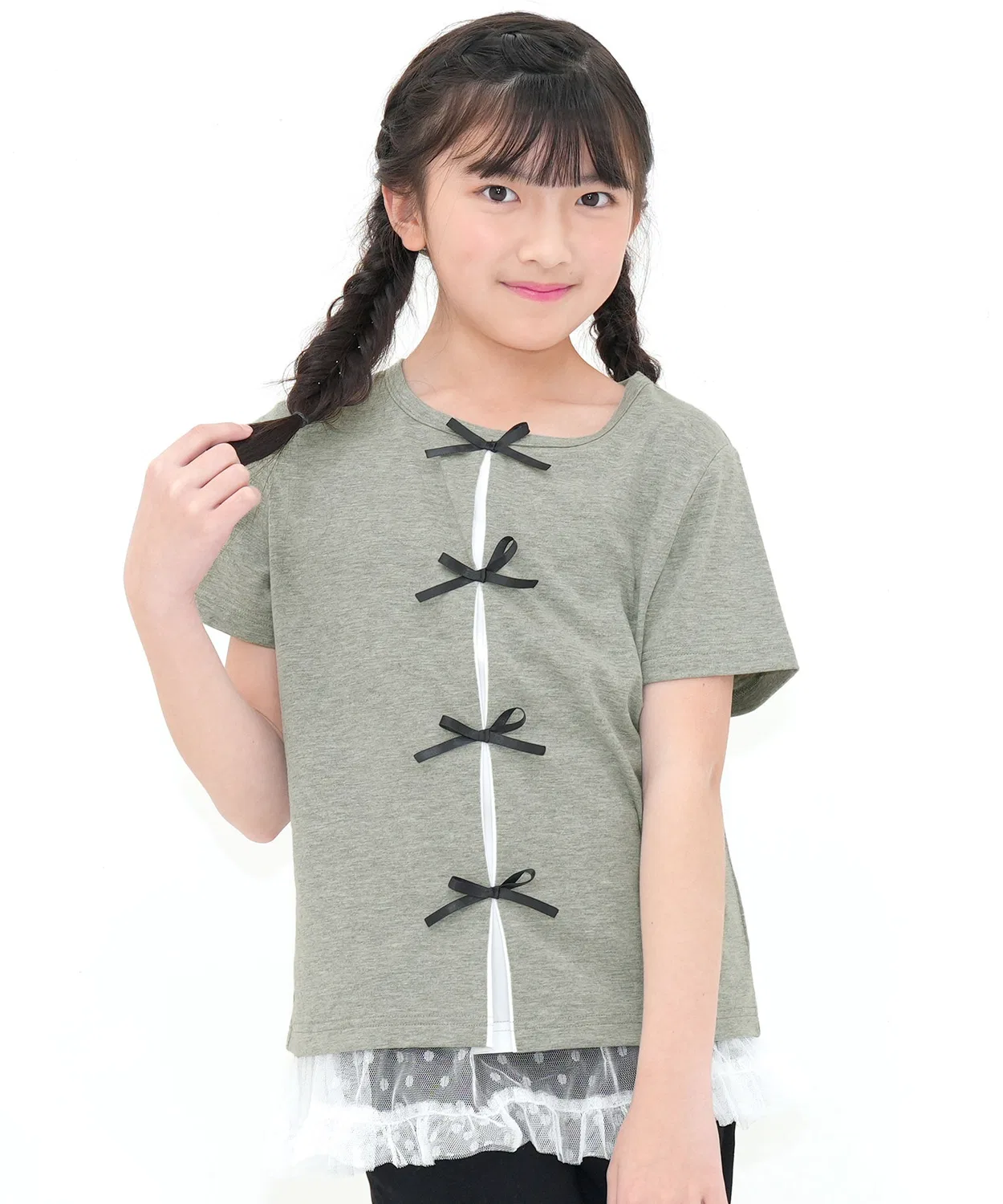 Детский топ с принтом Ribbon Bee des Bee, Heather Grey