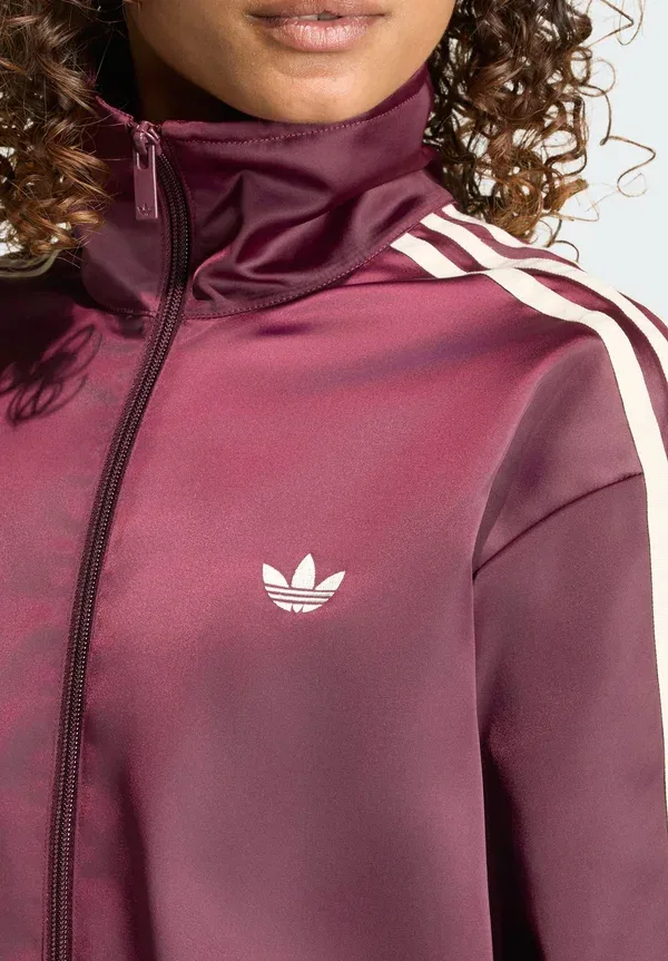 Атласная кружевная куртка "Жар-птица" - тренировочная куртка Adidas Originals, бордовый — фото 4