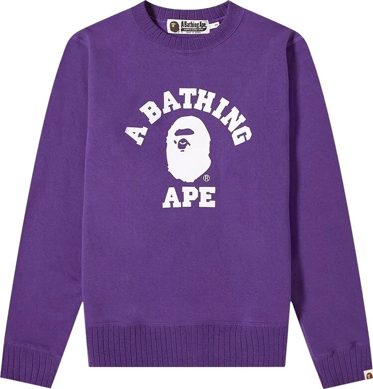 

Толстовка BAPE College Crew Sweat 'Purple', фиолетовый