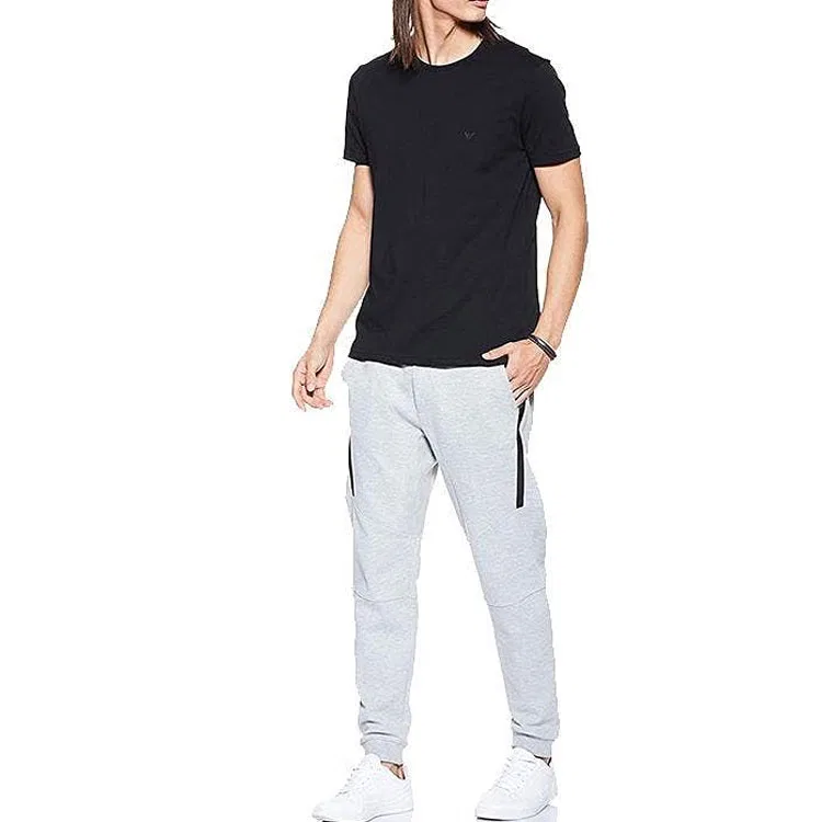 Мужской комплект футболок с коротким рукавом 3 шт, EMPORIO ARMANI, Black/Blue/Gray — фото 4
