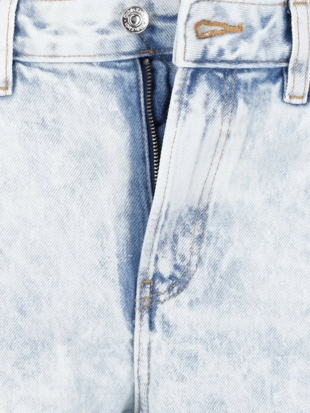 Прямые джинсы с эффектом потертости Calvin Klein, синий — фото 4