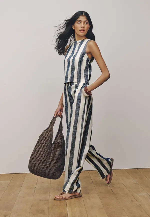 Брюки полосатые Trousers Next Ecru Stripe, синий