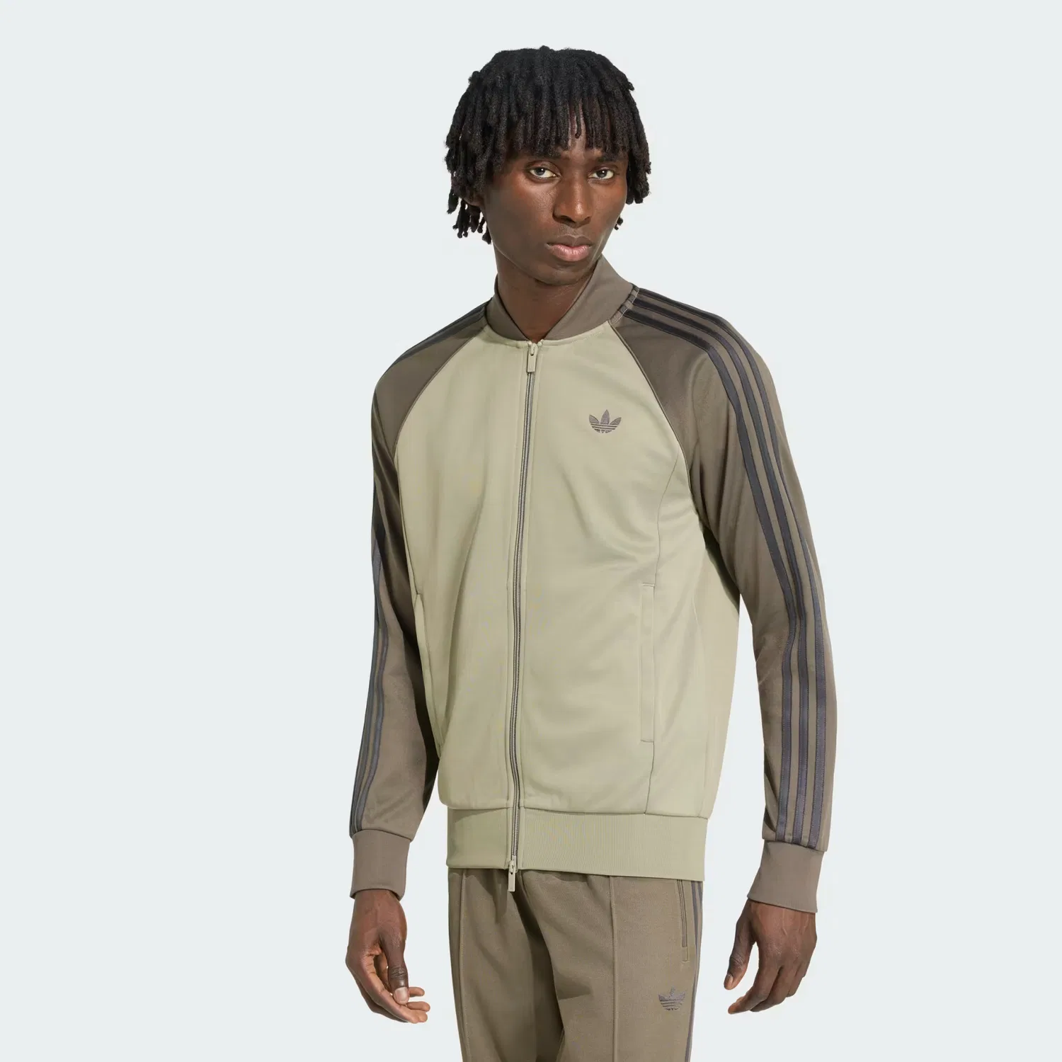 Мужская спортивная куртка приталенного кроя SST Track Top Adidas Originals, Silver Pebble
