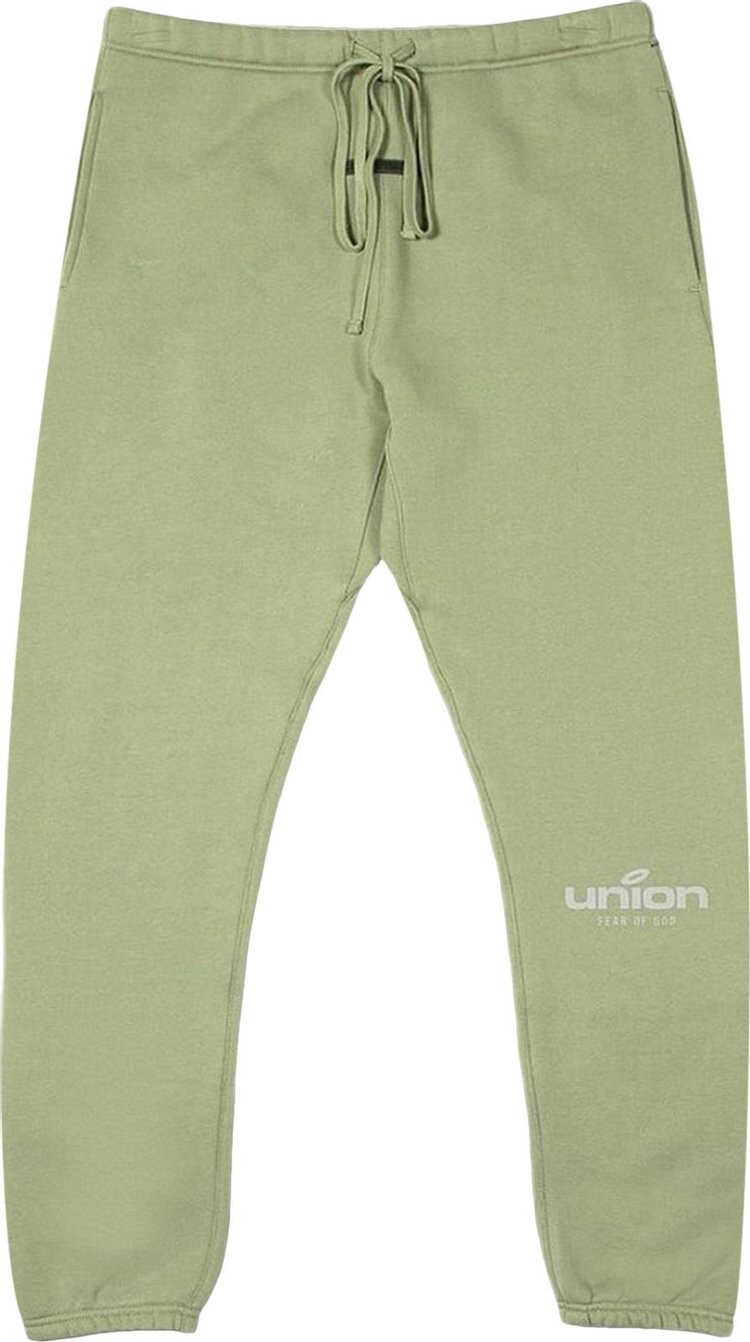 Спортивные брюки Fear of God Essentials x Union Vintage Sweatpant 'Vintage Army', зеленый — фото 2