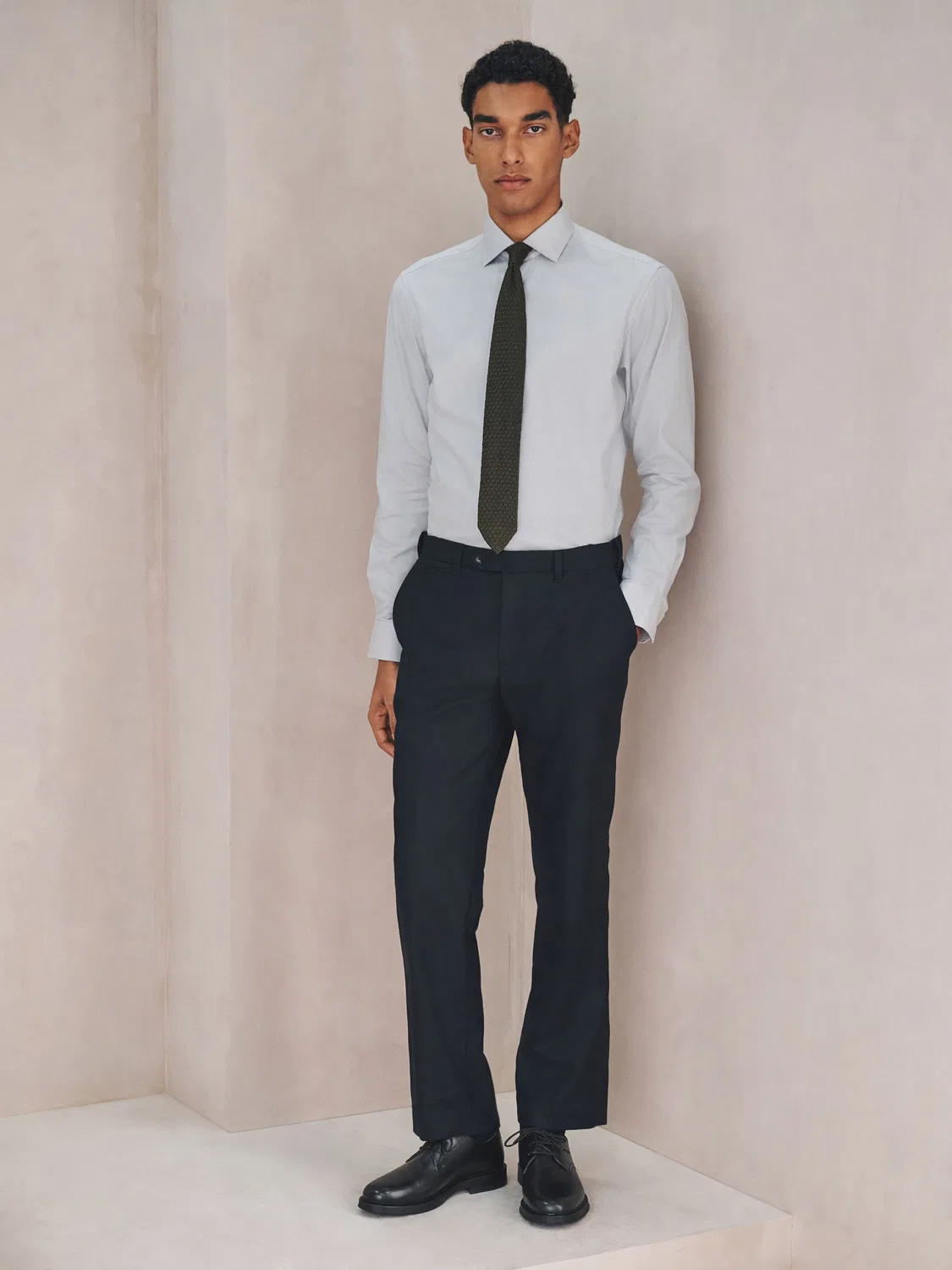 Рубашка формальная, Slim Fit, Grey Mini Check Next, серый — фото 2