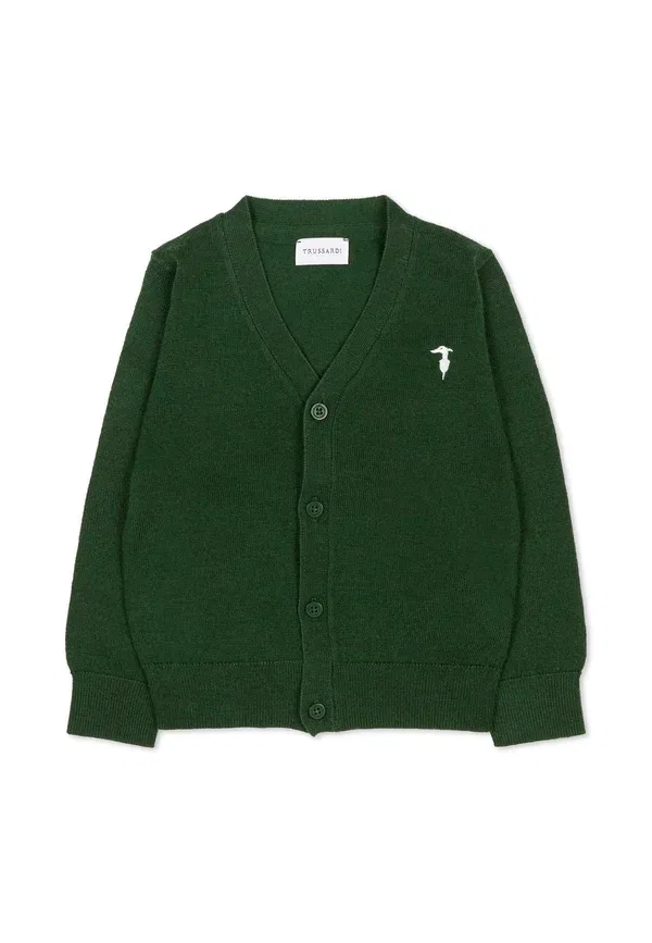 Кардиган из шерсти Cardigan Tru Trussardi Junior, green, зеленый