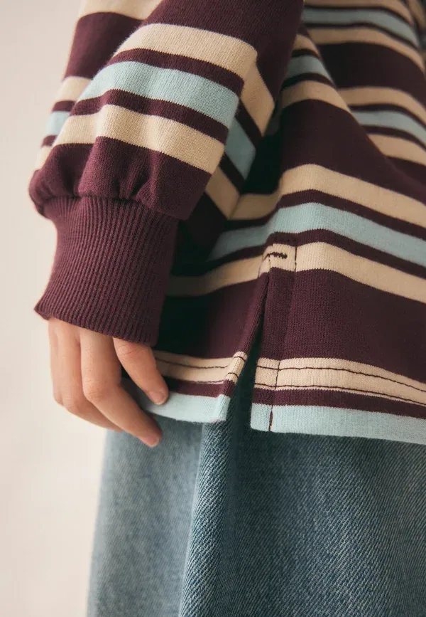 Футболка поло хлопок Regular fit Next, Chocolate Brown Stripe, коричневый/шоколадный — фото 4