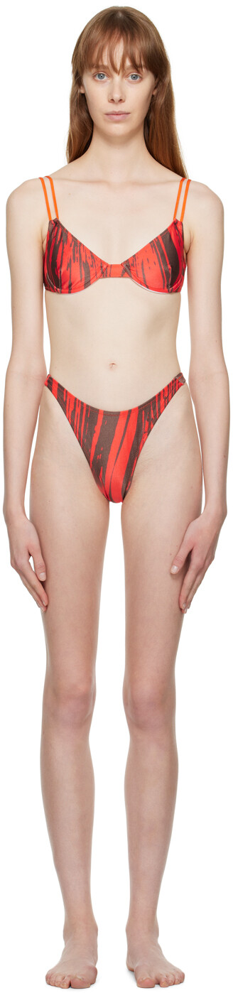 

Эксклюзивное красное и коричневое бикини SSENSE Paloma & Luz DOS SWIM, Красный, Эксклюзивное красное и коричневое бикини SSENSE Paloma & Luz DOS SWIM