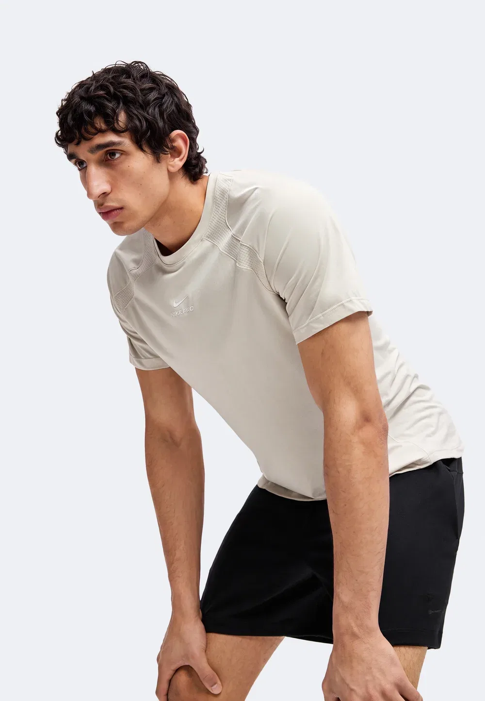 M np dfadv npt ss top - print t-shirt Nike Performance, Light Orewood Brown/Light Orewood Brown/White — фото 4