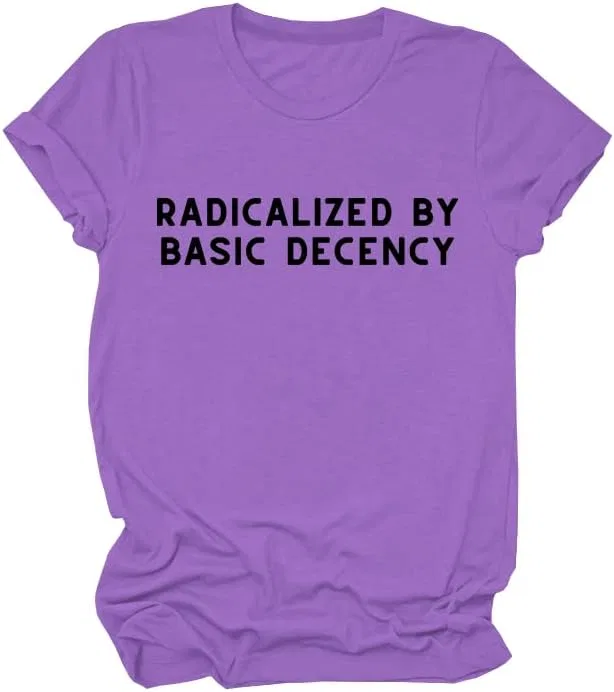 Мужская футболка с полосками Radicalized by Basic Decency, Light Purple