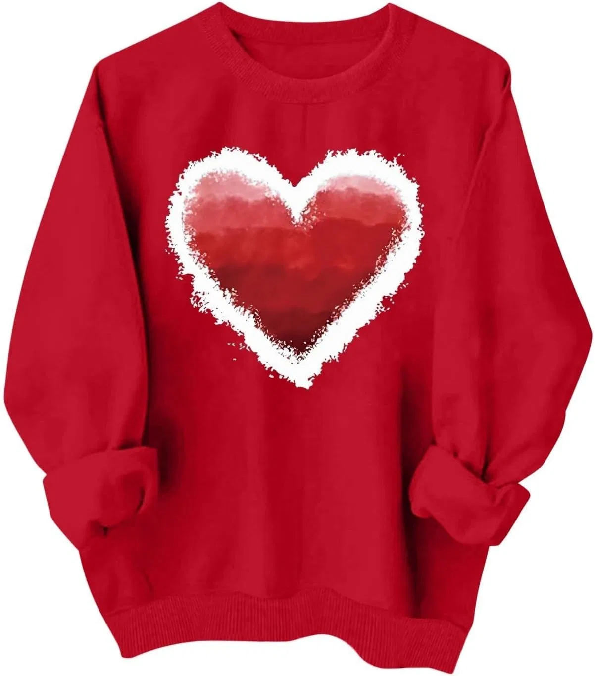 Женский свитшот с длинным рукавом Love Heart Graphic, цвет Watermelon Red